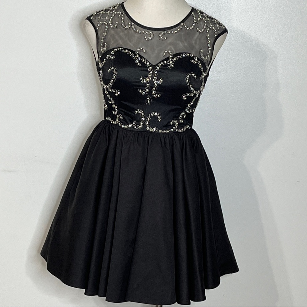 ModCloth Chi Chi Black Sequin Pearl Cocktail Dress